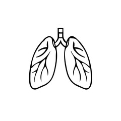Health & Medical &ndash; Thick Outline BW &ndash; lungs minimal