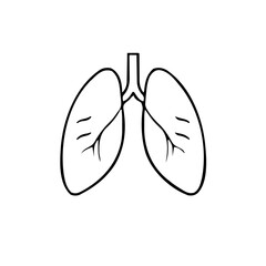 Health & Medical &ndash; Thick Outline BW &ndash; lungs outline