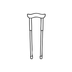 Health & Medical &ndash; Thick Outline BW &ndash; crutch outline
