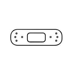 Health & Medical &ndash; Thick Outline BW &ndash; bandage strip rounded