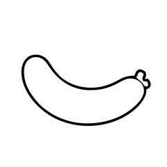 Food & Kitchen &ndash; Thick Outline BW &ndash; sausage minimal
