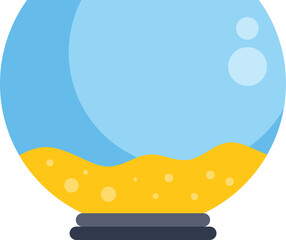 Serene fishbowl with sand and water creating a peaceful aquatic environment