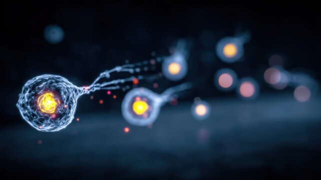 A distant galaxy with tissue filaments and organ spheres, evolution studied through physics, satellite transmitting the cosmic solution