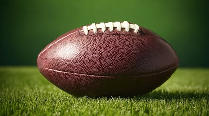 touchdown. American football centered on green field with professional lighting and soft shadows. event key visuals, club posters, designed for sports event promotions and stadium branding.