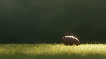 touchdown. American football centered on green field with professional lighting and soft shadows. event key visuals, club posters, designed for sports event promotions and stadium branding.