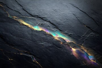 Granitoberfl&auml;che mit leuchtendem Riss