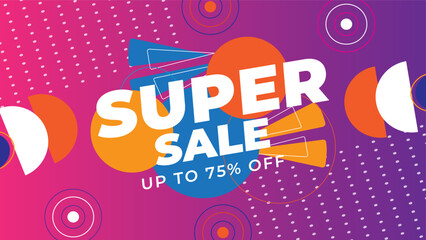 Sale banner template design with geometric background big sale special offer