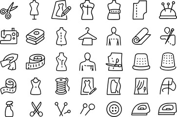 Collection of diverse abstract line art symbols and icons