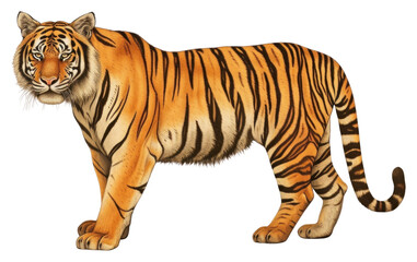 Obraz premium PNG Vintage illustration of tiger wildlife animal mammal.