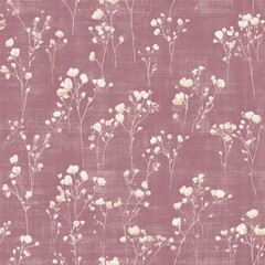 Obraz premium Elegant floral pattern with soft pink background, perfect for interior design projects. Seamless pattern.