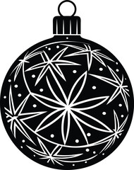 Christmas ball black silhouette vector