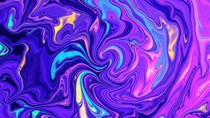 Vibrant Abstract Swirls of Purple Blue and Pink Fluid Art.