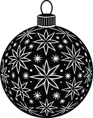 Christmas ball black silhouette vector