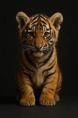 Baby tiger cub ultra-realistic studio portrait (JPEG 300DPI 7200x10800)