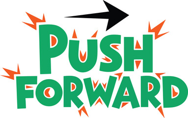 push forward playful solid color bold productivity vector design