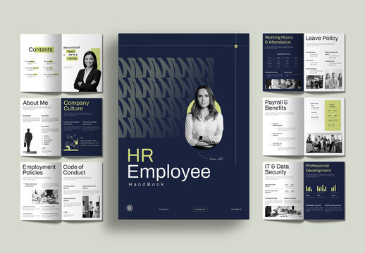 HR Employee Handbook Template Minimal Modern Corporate Guide Design