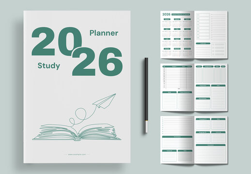 2026 Study Planner Modern Minimal Template for Academic Schedule and Student Organizer