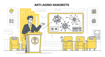 Future biotechnology presentation: anti-aging nanobots showcase at scientific conference