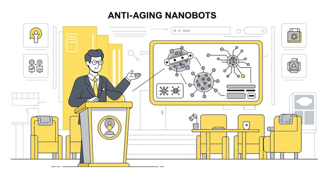 Future biotechnology presentation: anti-aging nanobots showcase at scientific conference