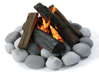 Decorative Artificial Campfire with Realistic Flames and Stones
