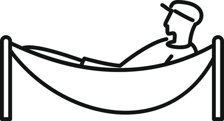 Man enjoying summer vacation, relaxing in hammock, leisure and relaxation concept