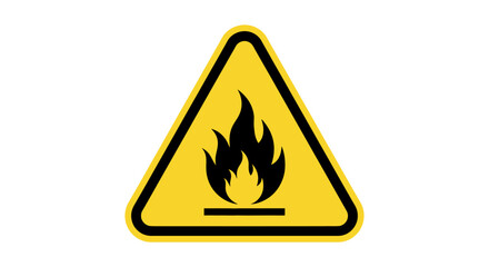 Warning of Fire Hazard Triangular Caution Sign for Flammability Safety
