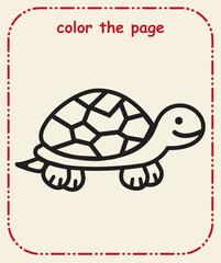 Kids Coloring Page  Simple Line Art, Cute Animals, Objects, Preschool Coloring Worksheet for Children