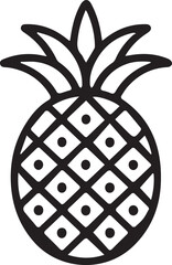 Pineapple fruit line art icon with a geometric seed pattern, a simple vector graphic illustration © Creative Hut