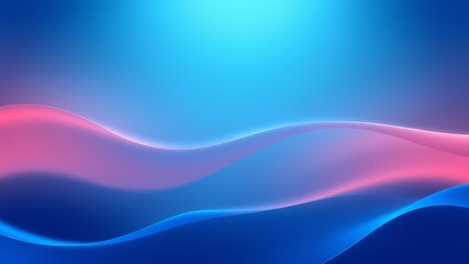 Naklejka premium Abstract smooth flowing blue and pink waves softly blend on a gradient background, creating a vibrant and modern visual for contemporary design work today.
