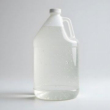 A gallon of purified water in a plastic bottle isolated on white background, ready to drink 1 gallon jug