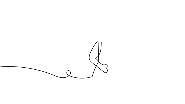 Pregnant women continuous one line art animaiton on white background. Mom one line art outline animation. 