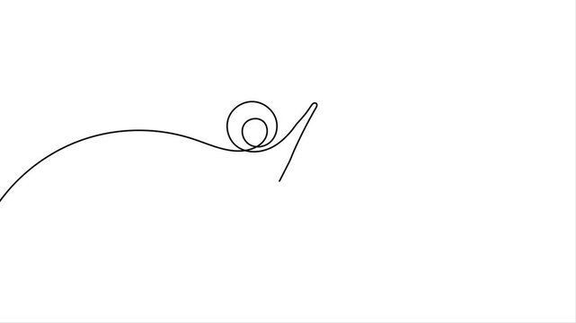 Percent symbol abstract continuous one line art animation on white background. percentage sketch drawing animation