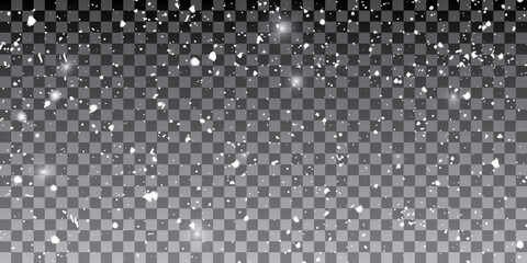 Stardust. falling  snow particle , snow storm flying. Freeze shot on transparent background isolated overlay. 