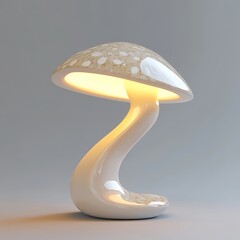 Modern mushroom shaped table lamp with soft warm light