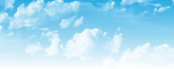 Beautiful sky in summer. Bottom-up view of white clouds in the blue sky. Sky texture, pattern and background for your designs. Stretch ceiling decoration skies model. 