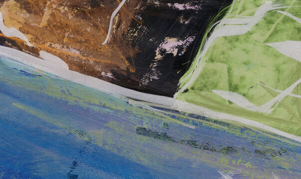 Expression of painting color and brushstroke.  Abstract illustration for background with space for your text