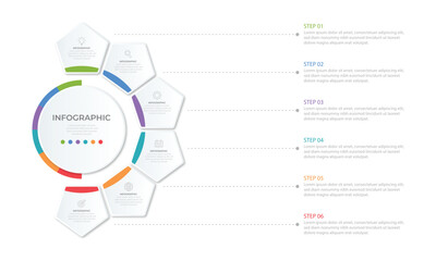 Presentation business infographic template with 6 options