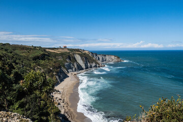Beautiful and wild Playa de Serin near Gijon, Asturias, Spain