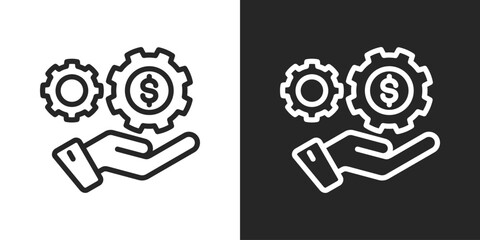 Service Icon In Line Version On Black And White Background