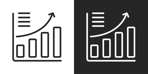 Diagram Icon In Line Version On Black And White Background