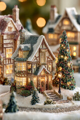 Fototapeta premium A miniature house, a perfect winter holiday decoration and a great gift.