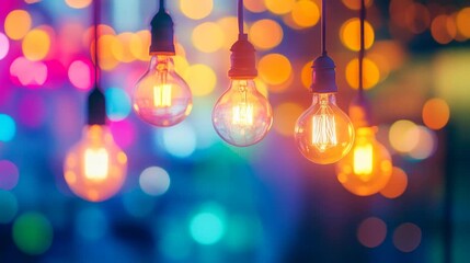 Colorful string lights glow in vibrant hues, creating a mesmerizing atmosphere, perfect for parties, celebrations, and cozy gatherings that invite warmth and liveliness.