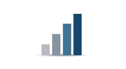 A simple bar graph showing an upward trend, isolated on white background, representing growth, progress, or positive performance in business, finance, or other datadriven fields