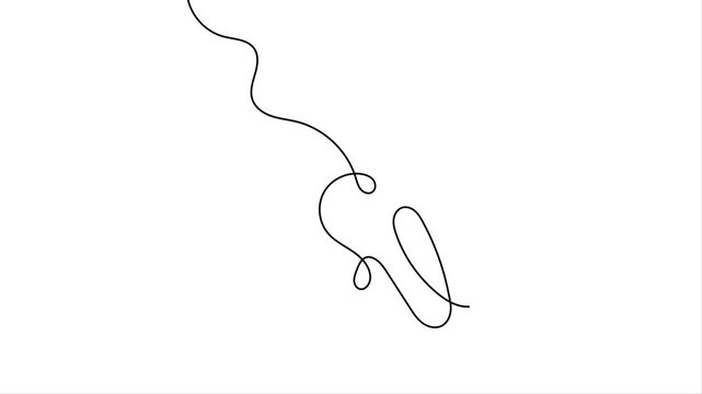 Women Continuous one line art animation on white background. 4k sketch animation