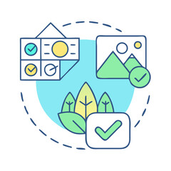 Obraz premium Visual representation of environmental checklist, colorful design, eco-friendly concept, 