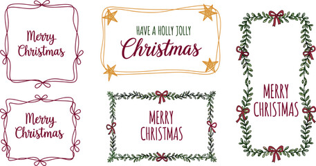 Festive Christmas Frames Collection Elegant Designs for Seasonal Greetings & Holiday Decorations