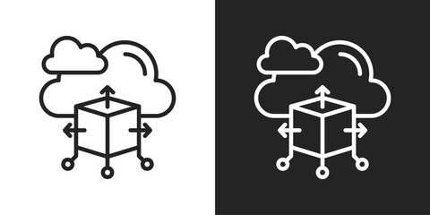 Scalability Icon In Line Version On Black And White Background