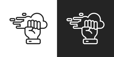 Resilience Icon In Line Version On Black And White Background