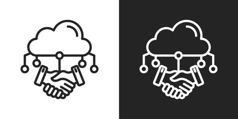 Integrity Icon In Line Version On Black And White Background