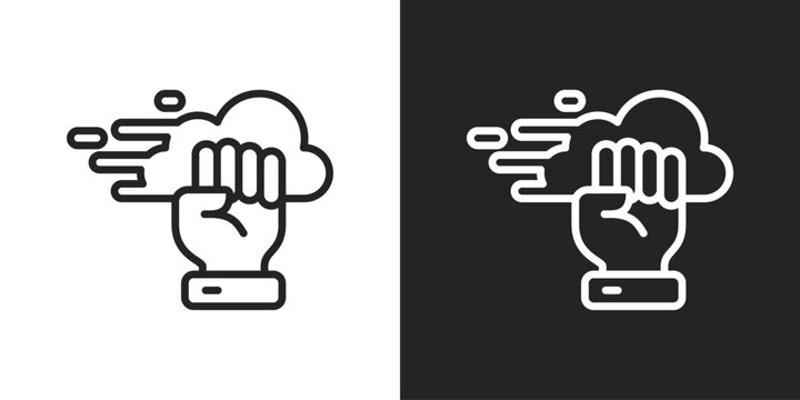 Resilience Icon In Line Version On Black And White Background